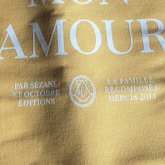 Sézane "Paris Mon Amour" Cotton Tote Bag | Yellow Ochre - Picture 6 of 12